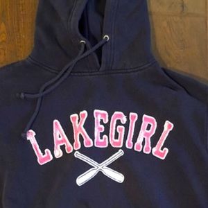 Lakegirl Hoodie Sweatshirt! Navy/Pink! Size XL!